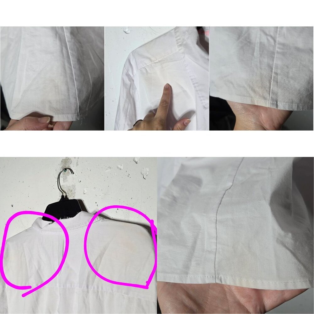 Basic Editions Womens White Button Front Long Sle… - image 3